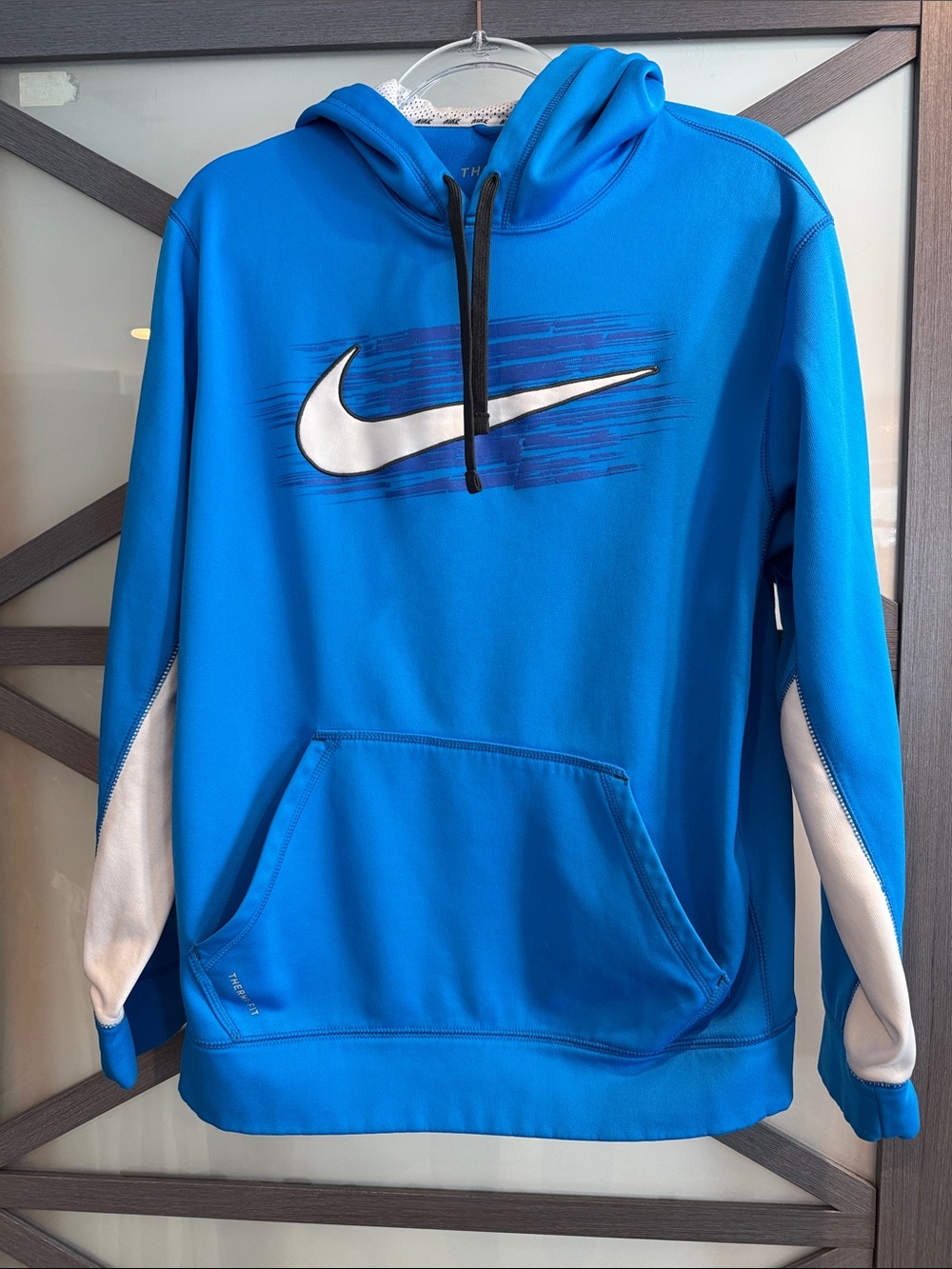 Nike Men’s Bright Blue Hoodie with White Swoosh